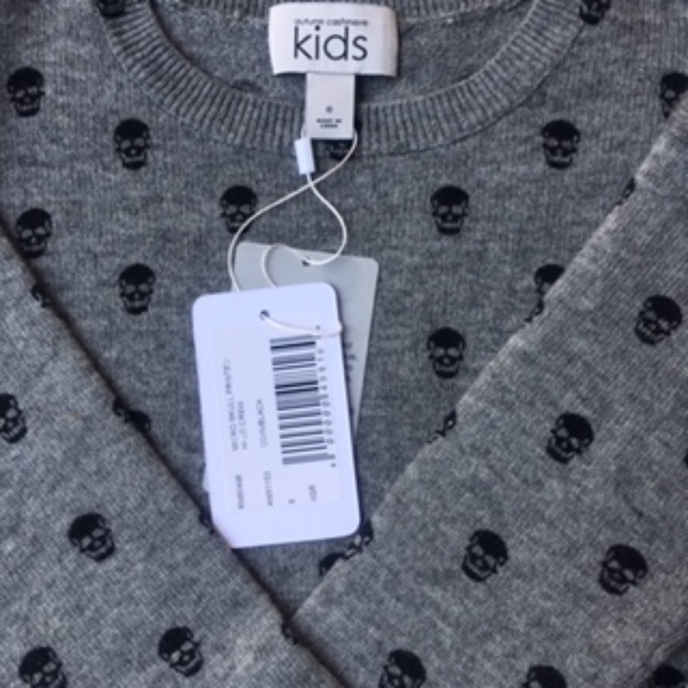 Autumn Cashmere Kids  black skulls sweater